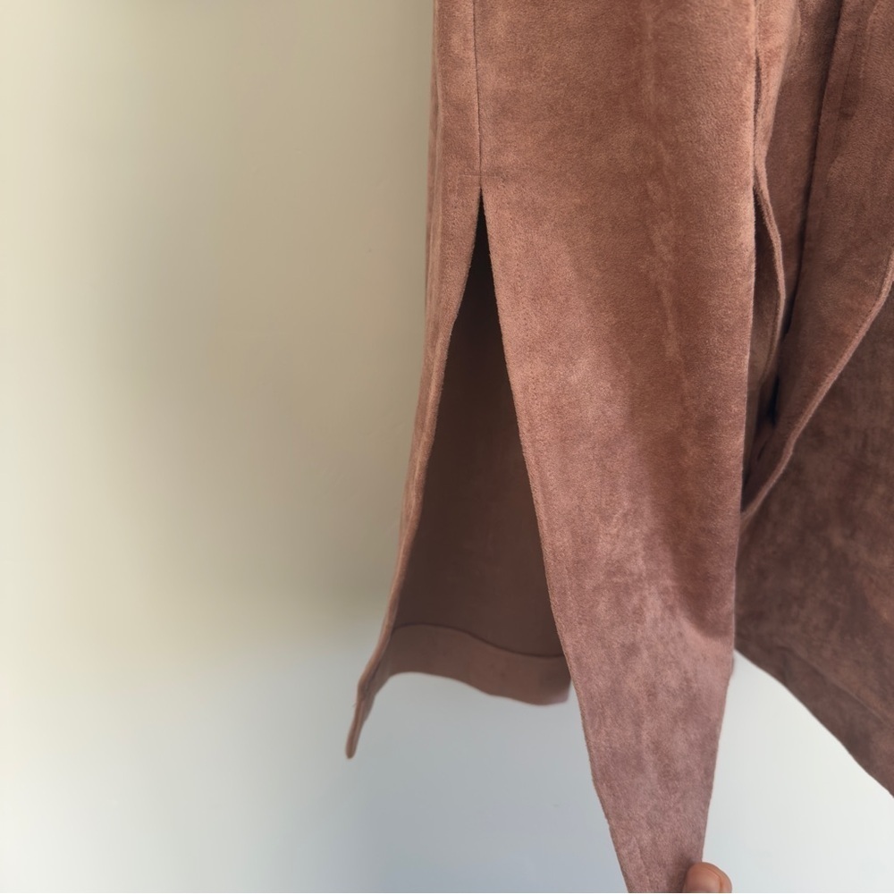 OAT New York Blush faux suede trench coat New With Tags Size: Small - Picture 5 of 7